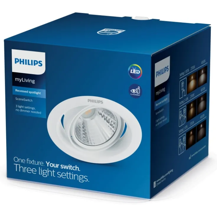Sale myLiving Pomeron indbygningsspot, Indbygningsspots|Philips