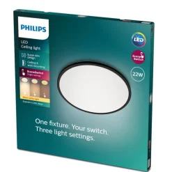 Sale myLiving SceneSwitch Super Slim plafond, sort, 2700K, Ø43 cm Philips