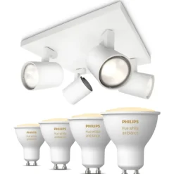 Discount Philips Runner spotlampe, 4 spots, Hue White Ambiance pærer Philips Hue|Loftlamper