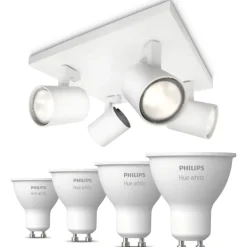Discount Philips Runner spotlampe, 4 spots, Hue White pærer Philips Hue|Loftlamper