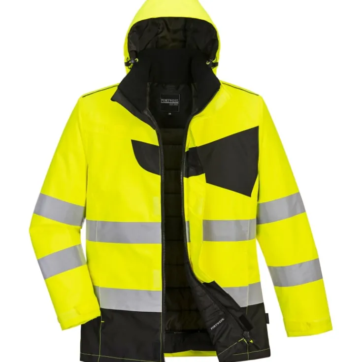 PW2 vinterjakke, hi-vis gu/sort, str. Jakker & Veste