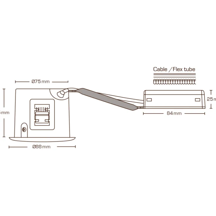 Outlet Alda indbygningsspot, GU10, Indbygningsspots|Scan Products