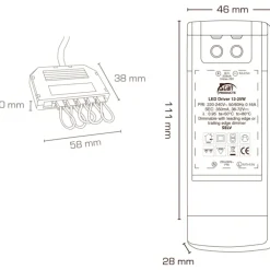 Outlet driver, dæmpbar, Transformere & Drivere|Scan Products