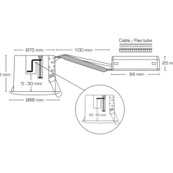 Outlet Luna Combi Install indbygningsspot, GU10, Indbygningsspots|Scan Products