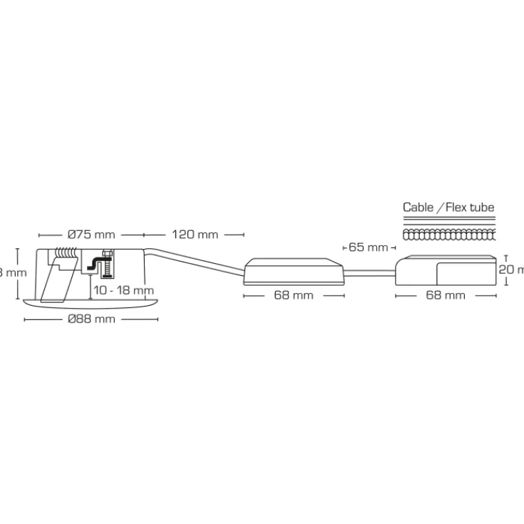 Hot Luna Low Profile 2.0 indbygningsspot, 2700K, mat hvid Indbygningsspots|Scan Products