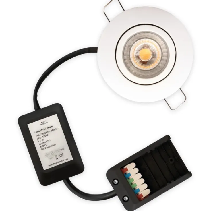 New Luna Low Profile 2.0 indbygningsspot, , mat hvid, 6 stk Scan Products