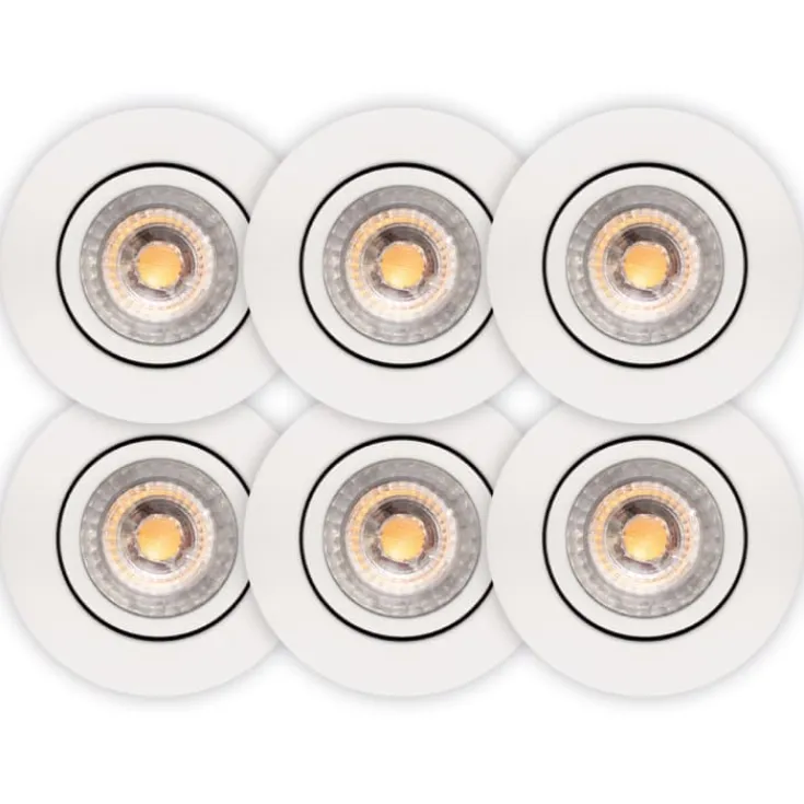 New Luna Low Profile 2.0 indbygningsspot, , mat hvid, 6 stk Scan Products