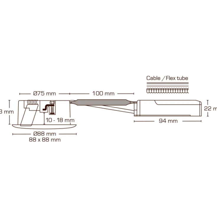 Discount Luna Low Profile indbygningsspot, 3000K, mat sort Scan Products