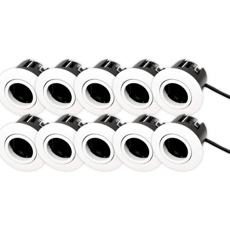 New Luna Quick Install 2.0 indbygningsspot, GU10, mat hvid, 10 stk Indbygningsspots|Scan Products