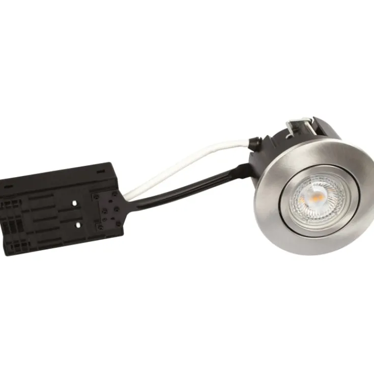 Clearance Luna Quick Install indbygningsspot, 2700K, børstet aluminium, 10-pak Scan Products