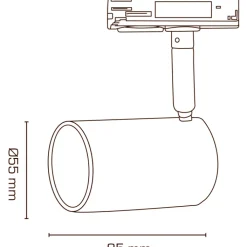 New Mita 1F skinnespot, Ø5,5 cm, Skinnespots|Scan Products