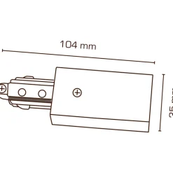 Outlet Mita 1F tilslutning, hvid, Strømskinner|Scan Products