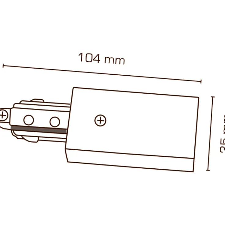 Outlet Mita 1F tilslutning, hvid, Strømskinner|Scan Products