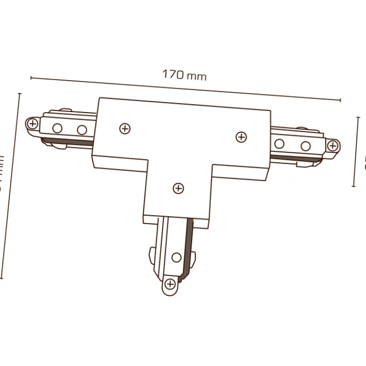 Best Mita 1F T-stykke, hvid, Strømskinner|Scan Products