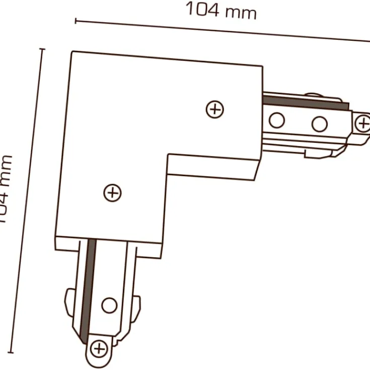 Hot Mita 1F vinkelsstykke, sort, Strømskinner|Scan Products