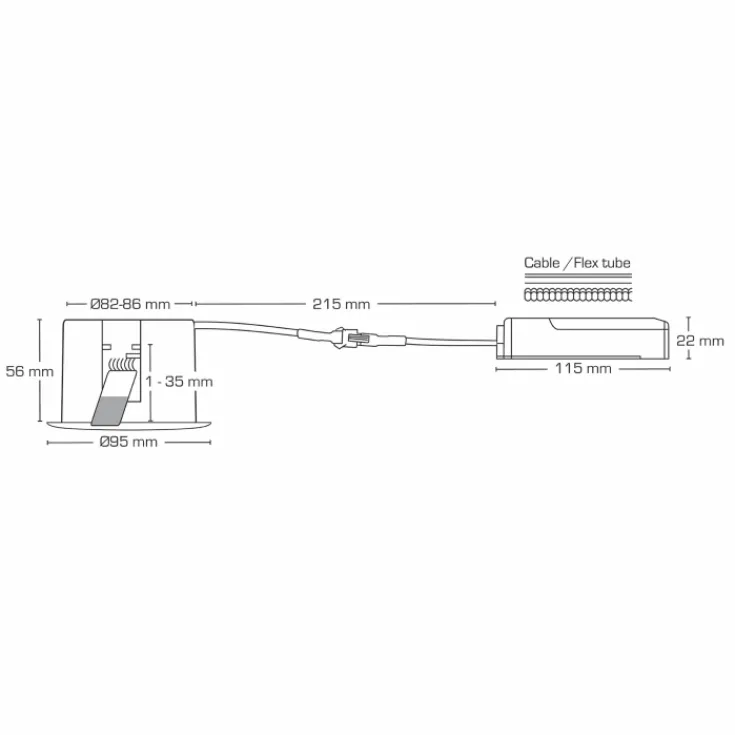 Outlet Sabina indbygningsspot, mat hvid, Scan Products