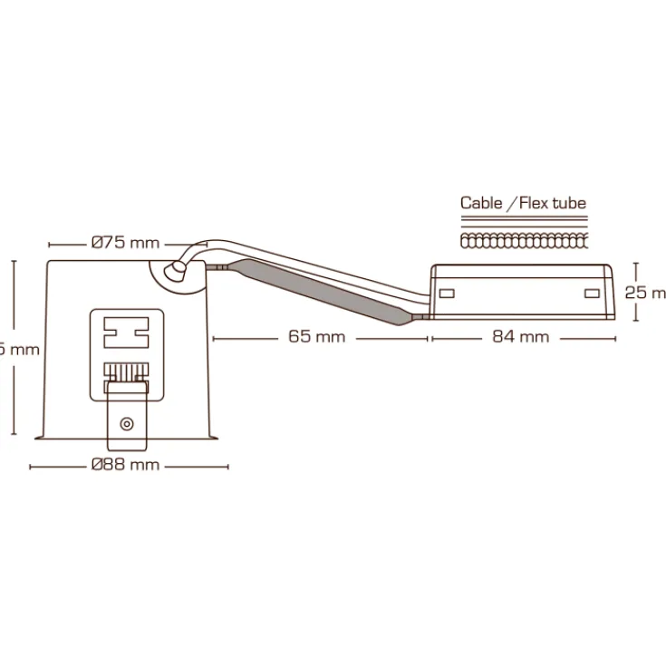 Discount Zeta indbygningsspot, GU10, galvaniseret stål Scan Products