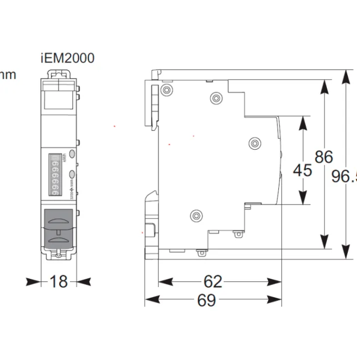New Schneider Acti9 kWh måler, tæller, 230V, 40A Tavlekomponenter