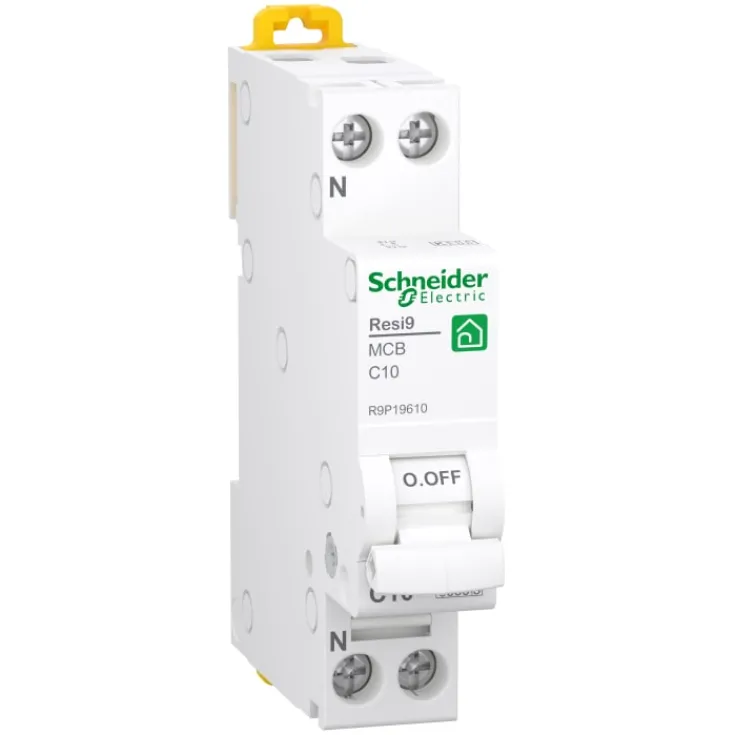 New Schneider automatsikring C Resi9 XP, 1P+0, Schneider Electric|Tavlekomponenter
