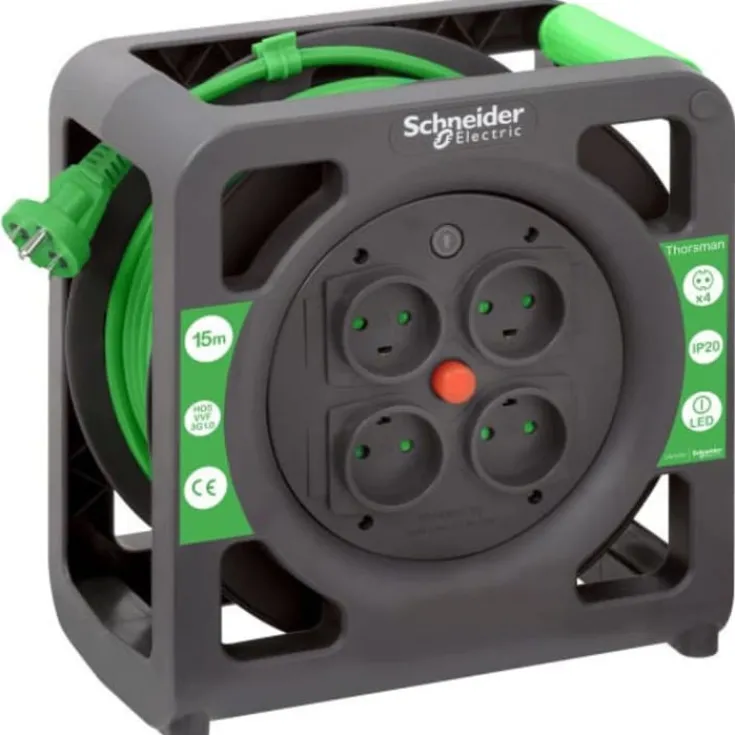 Thorsman kabeltromle, med jord, 15 meter Schneider Electric|Kabeltromler