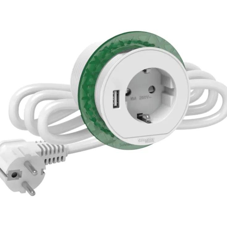 Discount Unica+ XS bordstikkontakt med USB-A, hvid Schneider Electric|Mobil, Pc & Data
