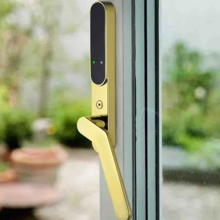Sale Smart Lock Access elektronisk dørlås, indvendig, højre, messing Alarmsystemer & Tyverisikring