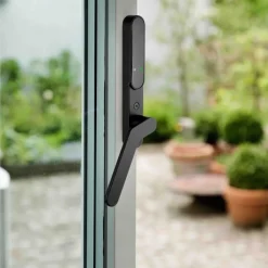 New Smart lock access terrassedørsgreb, indvendig, venstre, matsort Alarmsystemer & Tyverisikring