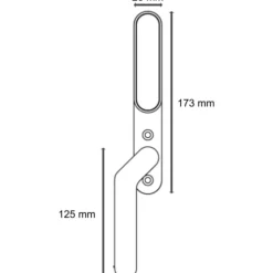 New Smart lock access terrassedørsgreb, indvendig, venstre, matsort Alarmsystemer & Tyverisikring