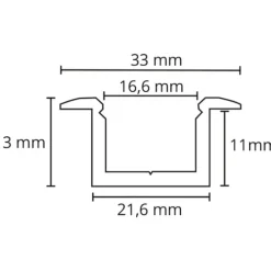 New SG StripLine 1,8m LED skinne til indbyg, Led Skinner