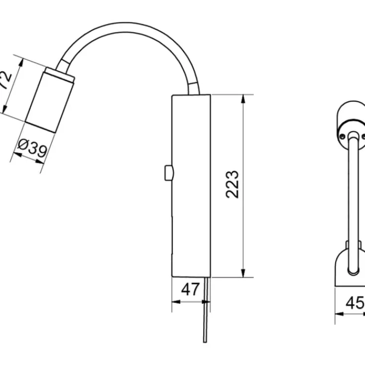 SG Tube væglampe med USB, 2700K, Væglamper