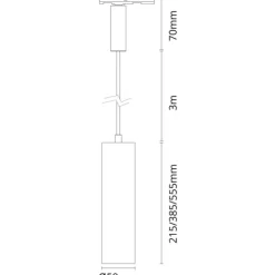 New SG Zip Tube Mini 1F skinnependel, 2700K, Skinnespots