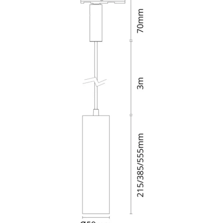 New SG Zip Tube Mini 1F skinnependel, 2700K, Skinnespots