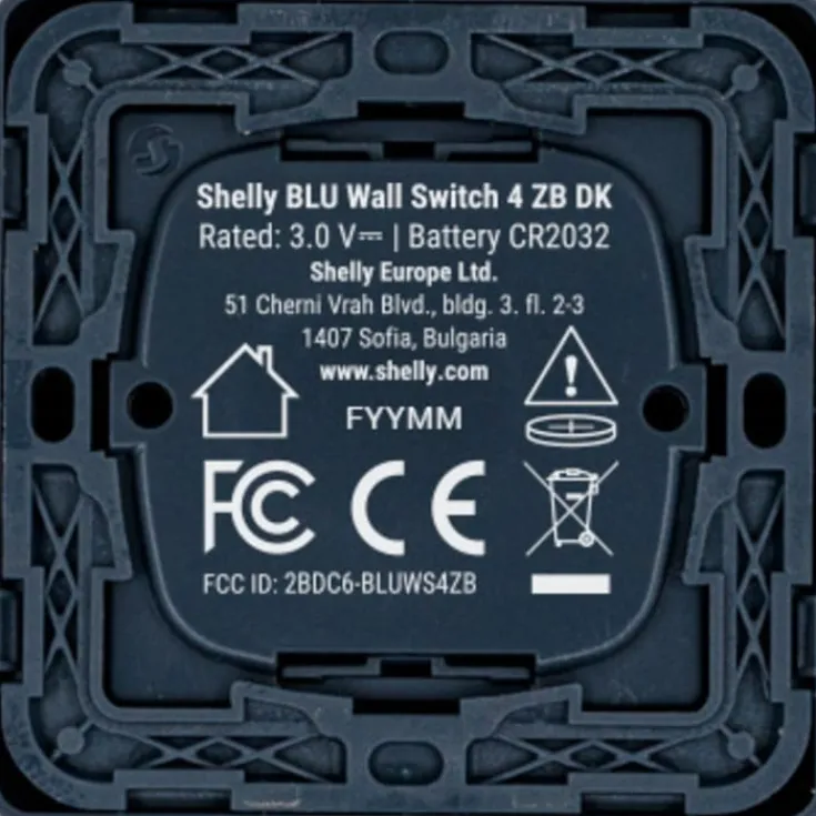 Hot Blu batteritryk med 4 slutte, Zigbee, Afbrydere