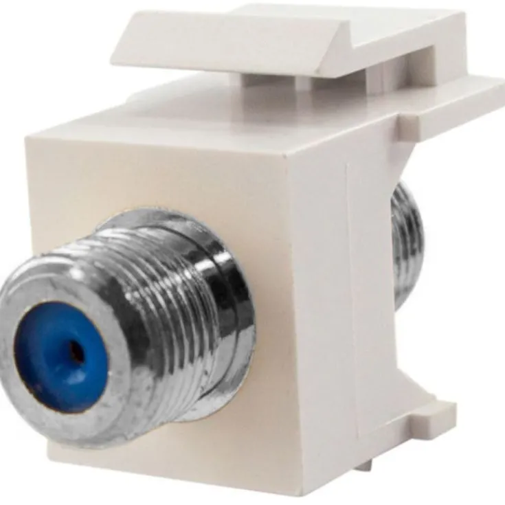Online keystone F-connector, 3GHz, 75 Ohm, hvid Udtag & Konnektorer