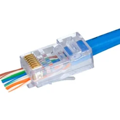Clearance RJ45 gennemkørsel stik CAT.6/6A uskærmet, blå, 20-pak Netværksstik