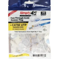 Clearance RJ45 gennemkørsel stik CAT.6/6A uskærmet, blå, 20-pak Netværksstik