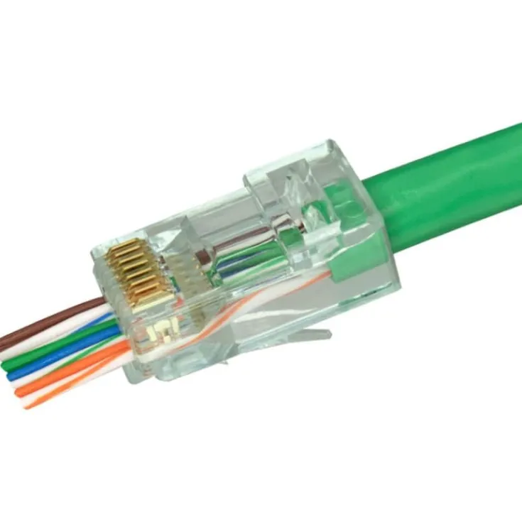 Online RJ45 gennemkørsel stik CAT.6/6A uskærmet, grøn, 20-pak Netværksstik