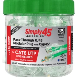 Outlet RJ45 netværksstik, CAT6, CAP45, uskærmet, 100 STK Netværksstik