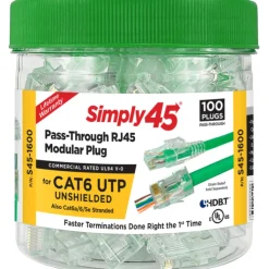 Discount RJ45 netværksstik, CAT6, uskærmet, 100 STK Netværksstik