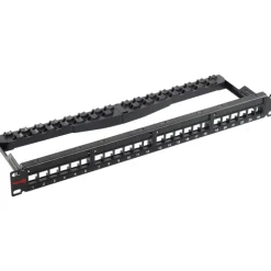 New RJ45 Patchpanel Rack 24 Port, unloaded, skærmet Udtag & Konnektorer