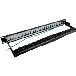 New RJ45 Patchpanel Rack 24 Port, unloaded, skærmet Udtag & Konnektorer