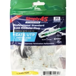 Discount RJ45 standard stik CAT.6/6A uskærmet, grøn, 20-pak Netværksstik
