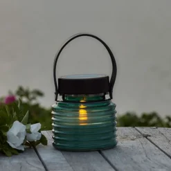 Aston solcelle lanterne, grøn, 12 cm Udendørs Bordlamper|Udendørs Batterilamper