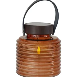 Outlet Aston solcelle lanterne, ravfarvet, 12 cm Udendørs Bordlamper|Udendørs Batterilamper