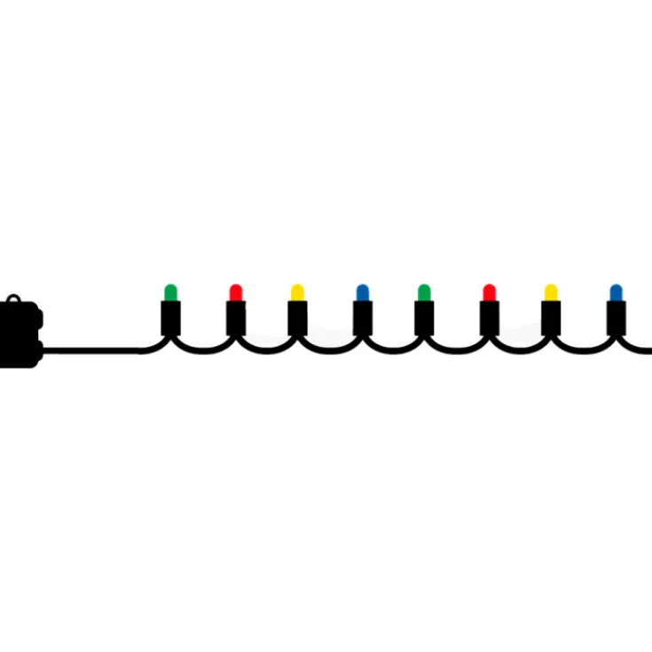 Clearance Easy-Line udendørs lyskæde, batteri, 40 farvede lys, 3,9 meter Udendørs Julelys