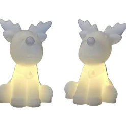 Online Naja rensdyr med lys, 9 cm, 2-pak Julepynt Med Lys|Sirius