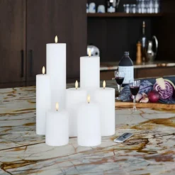 Sale Sille Exclusive LED bloklys, batteri Sirius|Kunstige Stearinlys