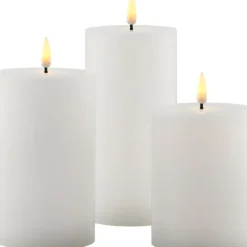 Sille Exclusive LED bloklys, batteri Kunstige Stearinlys