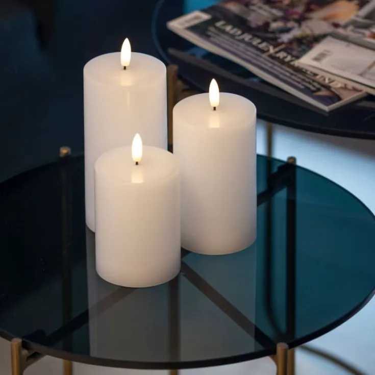 Sille Exclusive LED bloklys, batteri Kunstige Stearinlys
