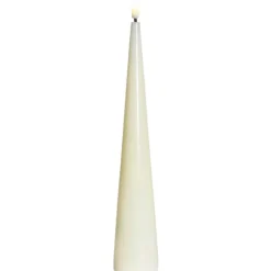 Clearance Sille kegle LED bloklys, batteri, råhvid, Sirius|Kunstige Stearinlys